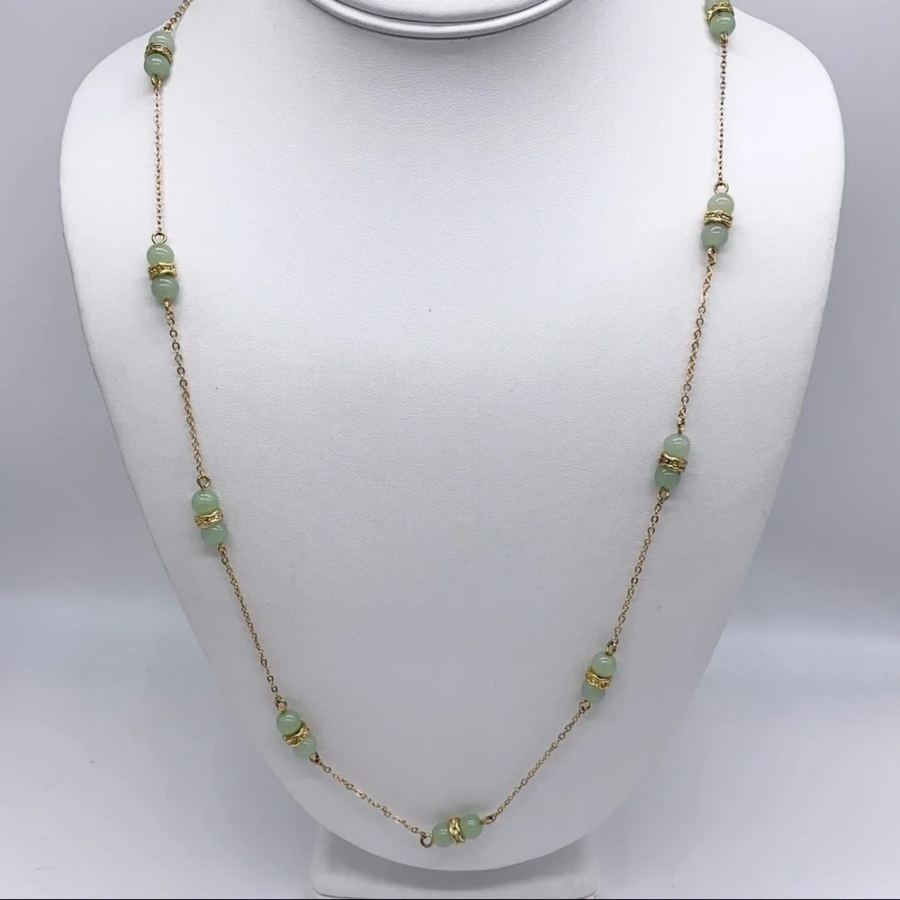 J. Crew Light Green Crystal Beaded Necklace